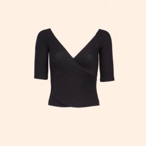 Reformation Wrap Dash Top Black Size L